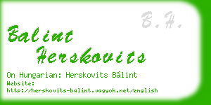 balint herskovits business card